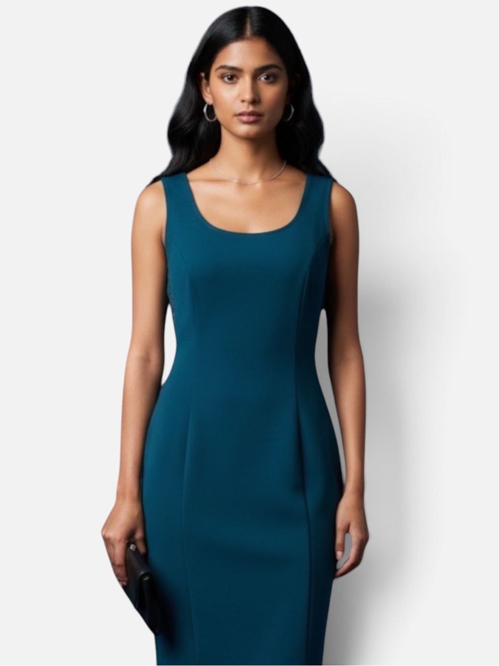 Love Notes Teal Blue Sheath Dress Lace Back Exposed Zipper Mini Bodycon M